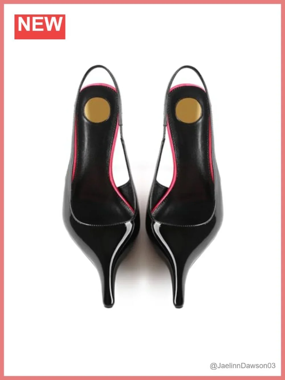 Faux Leather Slingback Heels Pointed Toe Stiletto Pumps Women Elastic Backless